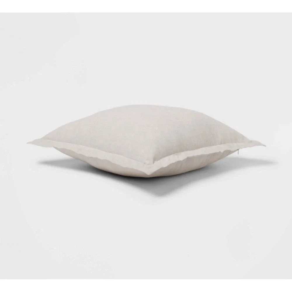 Threshold Euro Cotton Linen Chambray Decorative Pillow Flange - Natural